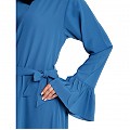 Casual frilled abaya- French Blue Casual frilled abaya- French Blue